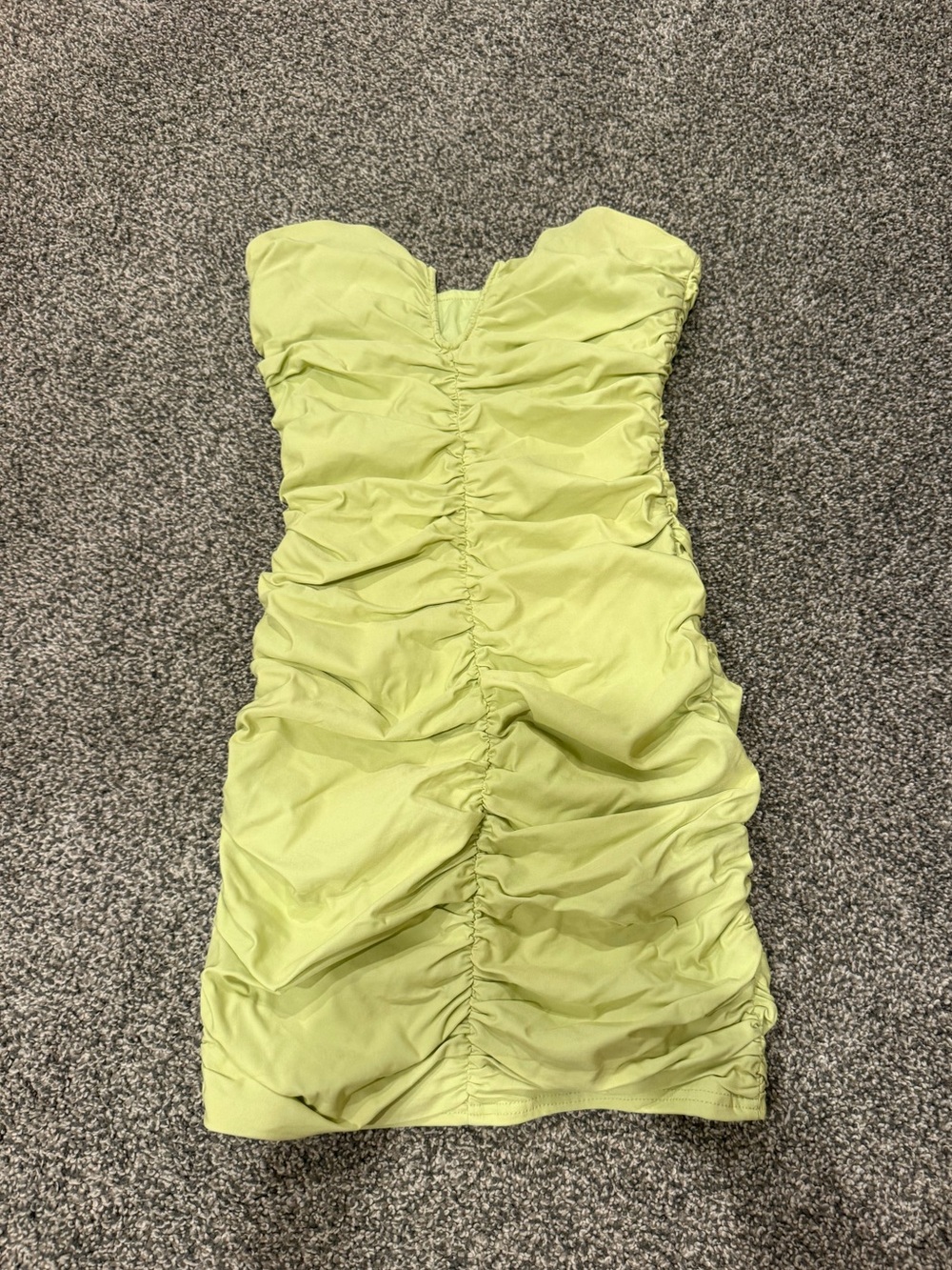 Blue Blush Strapless Ruched Mini Dress - Lime